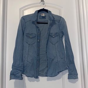 H&M light blue denim shirt